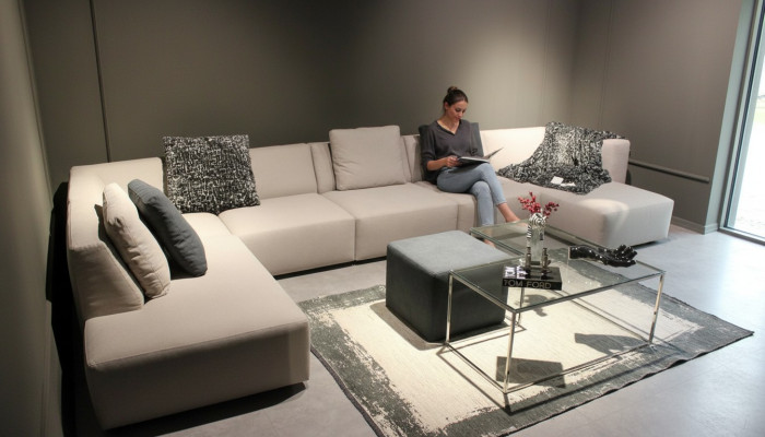 U-Form Sofa Modern Ecksofa mit Couchtisch Polstercouch Wohnzimmer Möbel