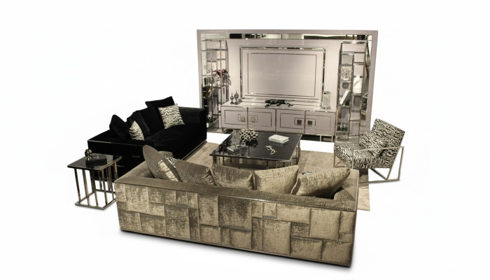 Modern Wohnzimmer Set Sofagarnitur Möbel Design Wohnwand Couchtisch Komplett