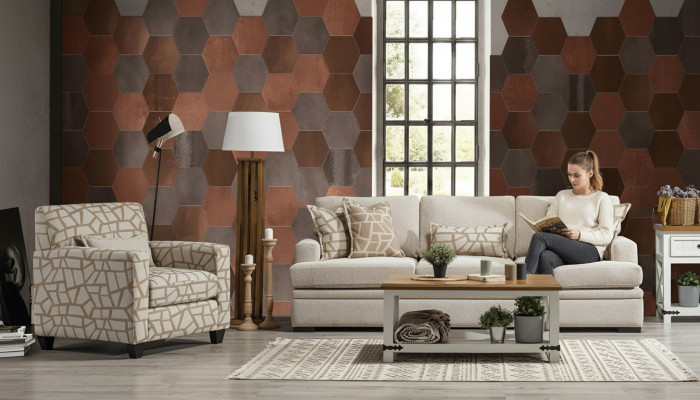 Wohnzimmer Möbel Sofagarnitur 2tlg Dreisitzer Sofa Modern Sessel Design