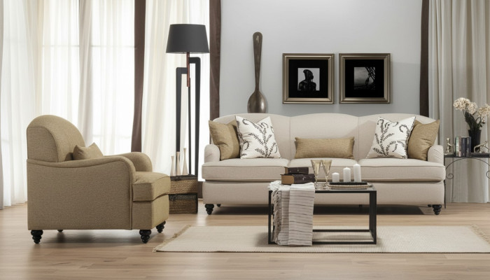 Sofa Set 2tlg Dreisitzer Sofa Modern Sessel Sofagarnitur Design Wohnzimmer