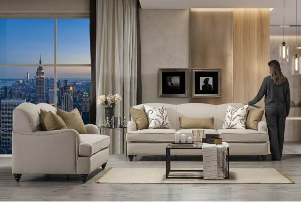 Wohnzimmer Sofagarnitur Zweisitzer mit Dreisitzer Luxus Sofa Design Einrichtung