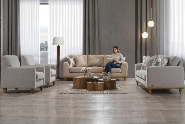 Wohnzimmer Set 4tlg 2x Sofa Dreisitzer Design 2x Sessel Modern Neu Möbel