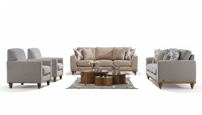 Wohnzimmer Set 4tlg 2x Sofa Dreisitzer Design 2x Sessel Modern Neu Möbel