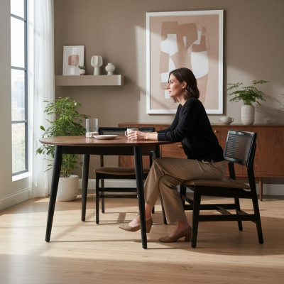 Esszimmer Stuhl Schwarz Holzstuhl Neu Möbel Polster Sitz Design Modern