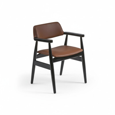 Design Armlehnstuhl Esszimmer Schwarz Möbel Holzstuhl Neu Sitz