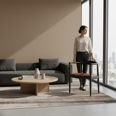 Design Möbel Stuhl mit Armlehnen Holzstuhl Neu Einrichtung Polster Sitz