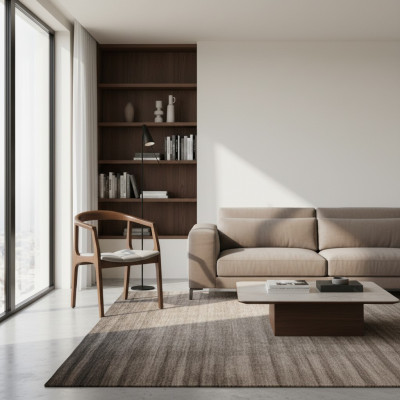 Braun Stuhl mit Armlehnen Modern Esszimmer Holz Stuhl Einrichtung Design