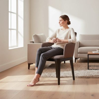 Design Lounge Stuhl mit Armlehnen Esszimmer Polster Stühle Neu