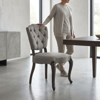 Luxus Design Polster Stuhl Einrichtung Stühle Sitz Esszimmer Holz Design