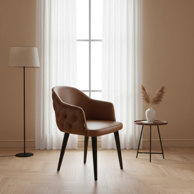 Chestefield Stuhl mit Armlehnen Designer Esszimmer Modern Einrichtung