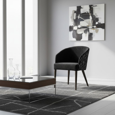 Stuhl mit Armlehnen Designer Luxus Esszimmer Polstersitz Holz Möbel