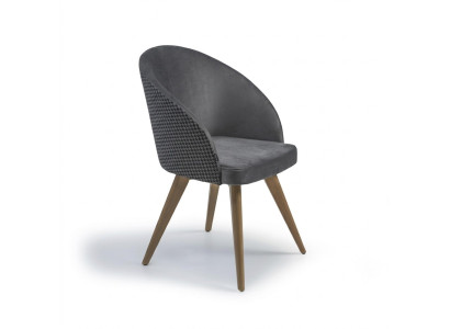 Designer Luxus Esszimmer Stuhl mit Armlehnen Grau Modern Polstersitz