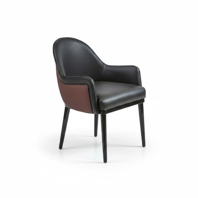 Schwarz Stuhl mit Armlehnen Modern Esszimmer Luxus Einrichtung Polstersitz