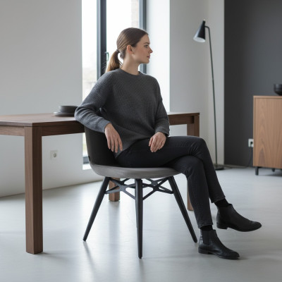 Designer Modern Grau Stuhl Möbel Einrichtung Luxus Neu Esszimmer