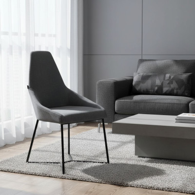 Designer Stuhl Möbel Modern Polsterstuhl Grau Esszimmerstuhl Neu Möbel