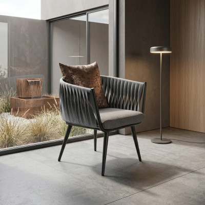 Grau Armlehnstuhl Neu Möbel Esszimmer Designer Stuhl mit Armlehnen