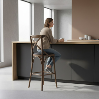 Designer Barhocker Moderne Holz Stuhl Möbel Esszimmerstuhl Einrichtung