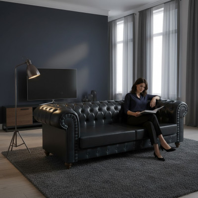 Moderne Chestefield Sofa Couch Dreisitzer Luxus Polstersofas Designer