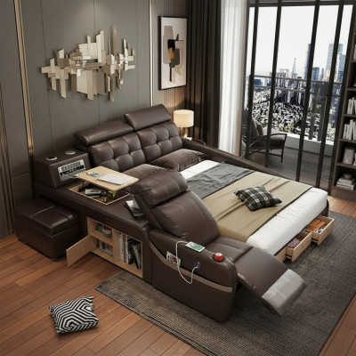 Multifunktion Design Bett Big Kunstleder Hotel Polster 180x200 Betten Neu
