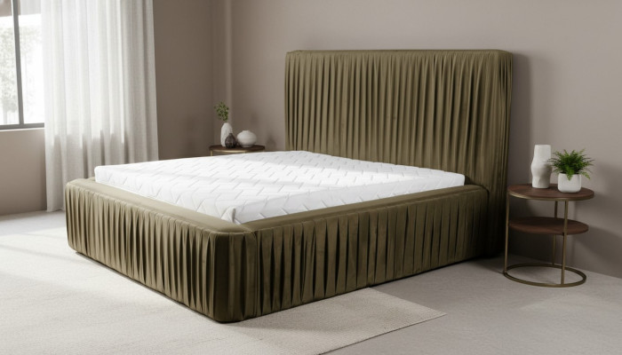 Stoff Design Bett Doppel Betten Luxus Ehe Modernes Hotel Gestell Schlaf Zimmer