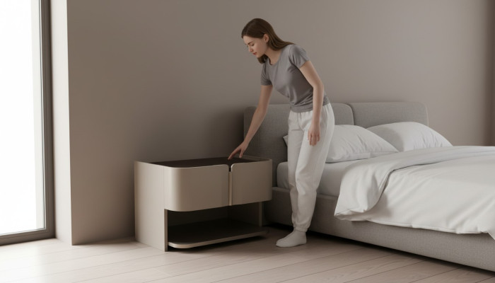 Grau Design Nachttisch Konsole Beistelltische Schlafzimmer Holz Luxus