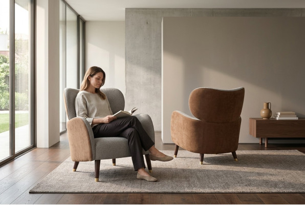 Sessel Grau Wohnzimmer Möbel Design Modern Luxus Einsitzer Fernsehsessel