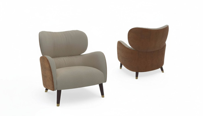Sessel Grau Wohnzimmer Möbel Design Modern Luxus Einsitzer Fernsehsessel