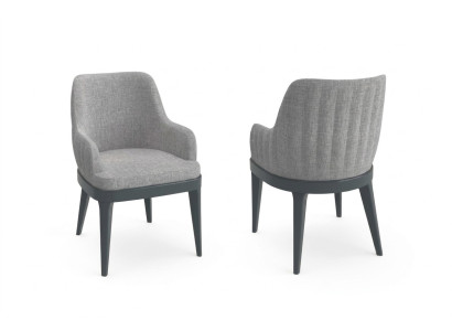 Moderner Stühle Stoff Holz Design Stuhl Lehnstuhl Luxus Polster Textil  