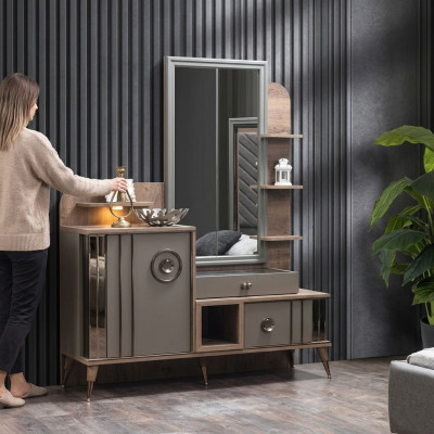 Design Schminktisch mit Spiegel Luxus Schlafzimmer Möbel 2tlg. Neu