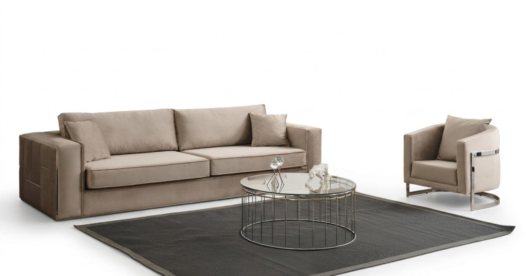 Sofa Set 2 tlg Wohnzimmer Komplett Sofagarnitur 3+1 Sitzer Möbel Textil