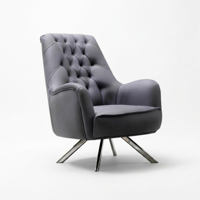 Sessel Design Couch Sofa Relax Textil Polster Sitzer Luxus Grau Neu