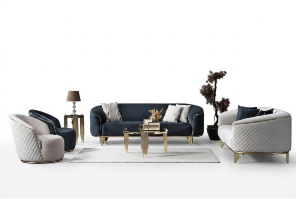 Designer Sofa Set 4tlg Wohnzimmer Sofas 3 Sitz Couch Sessel Modern Design
