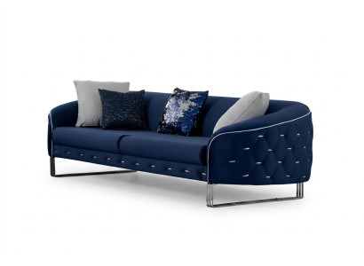 Designer Sofa 3 Sitzer Chesterfield Couch Polster Sofas Design Blau