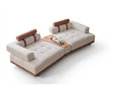 Moderne Beige Sofa 3 Sitz Luxus Wohnzimmer Möbel Design Dreisitzer Stil Big xxl