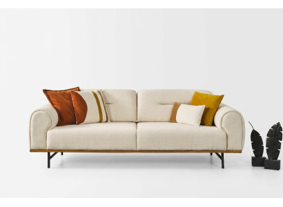 Modern Sofa 3 Sitzer Luxus Beige Design Möbel in Wohnzimmer Couchen