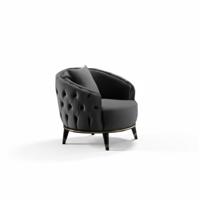 Okrúhly Chesterfield stôl v sivej farbe do obývačky