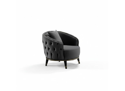 Okrúhly Chesterfield stôl v sivej farbe do obývačky