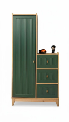 Stilvoll grüner Kleiderschrank Holzmöbel für Kinderzimmer Neuheit