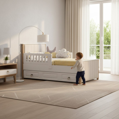 Bettrahmen Kinderbett 200 cm Bett Kinderzimmer Bettgestelle Weiße Holz