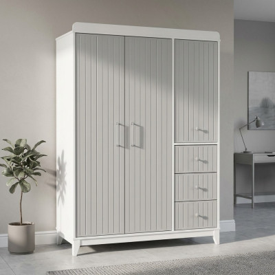 Moderne Kinderzimmer Luxuriös Kleiderschrank in Grau mit viel Stauraum