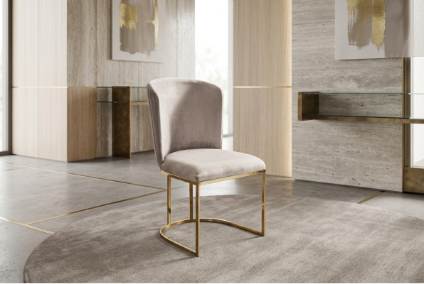 Stuhl Esszimmerstuhl Beige Küchenstuhl Lehnstuhl Luxus Modern Neuheit