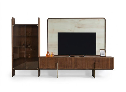 Wohnzimmer Set Besteht aus Vitrine TV Lowboard und TV Rahmen 3tlg. neu