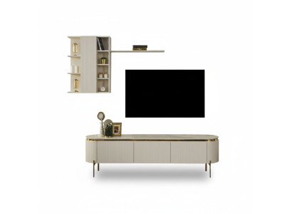 2tlg.Wohnzimmer Set Besteht aus TV Lowboard+Wandschrank mit Regal neu