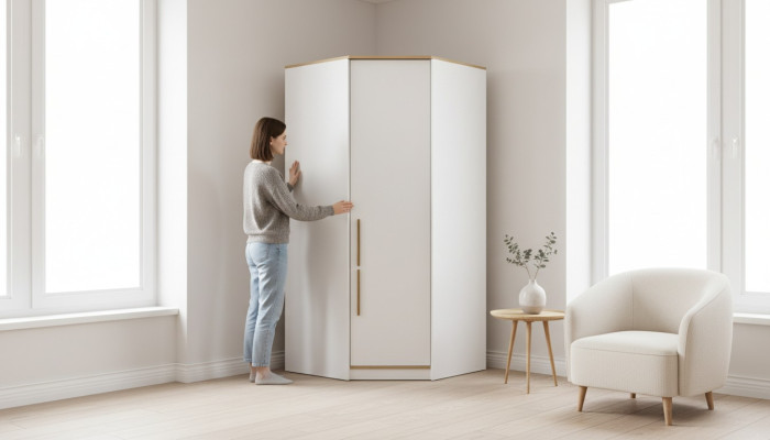 Weißer Kleiderschrank Schlafzimmer Eckschrank Kinderzimmer Möbel Neu