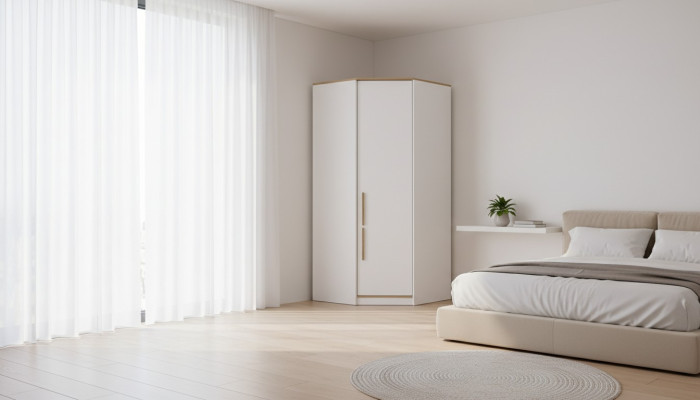 Weißer Kleiderschrank Schlafzimmer Eckschrank Kinderzimmer Möbel Neu