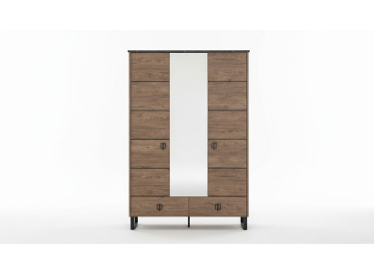 Brauner Kleiderschrank Designer Schlafzimmer Glasschrank Luxus Holz Möbel