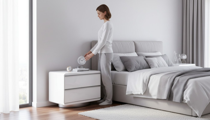 Schlafzimmer-Nachttisch mit Stauraum im modernen Stil Holzmöbel Luxus