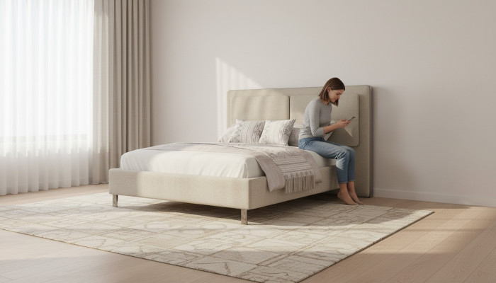 Polsterbett 180 x 200 cm Doppelbett Schlafzimmer Luxus Holzmöbel neu