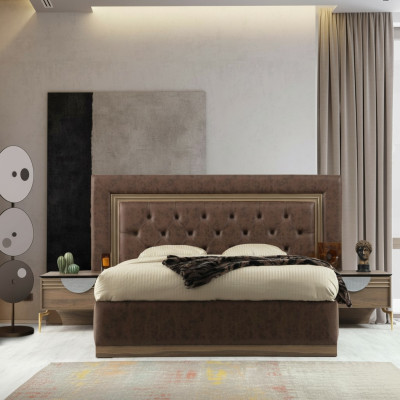 Bett 2x Nachttische 3tlg.Schlafzimmer Set Design Luxus Schlafzimmer Neu