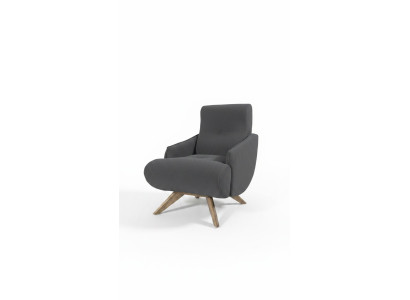 Grauer Loungesessel Designer Einsitzer Polster Sessel Wohnzimmer Möbel